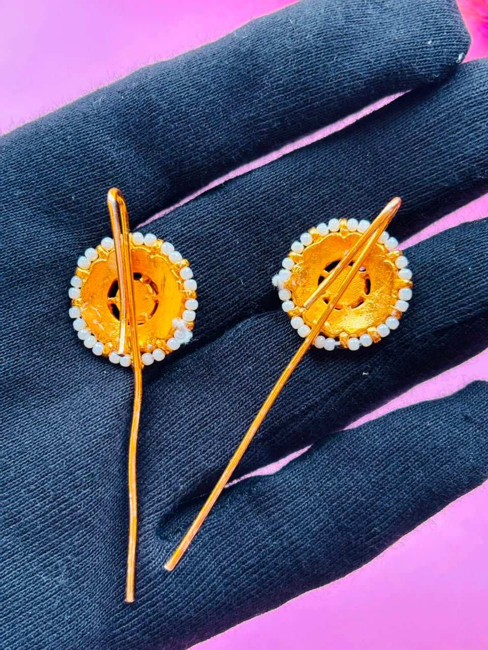 Gold Plated Kundan Ear Cuff - Image 7