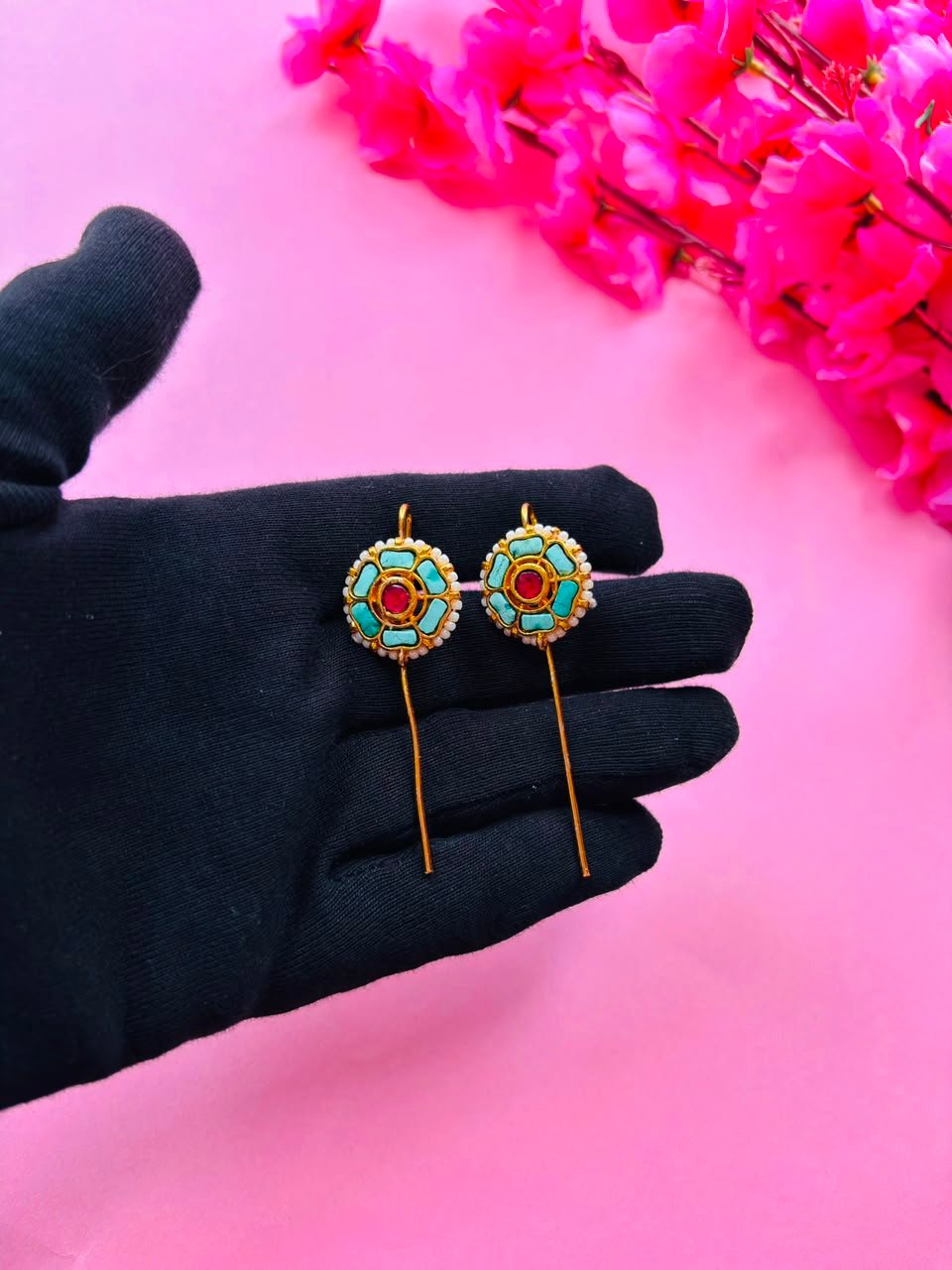 Gold Plated Kundan Ear Cuff - Image 3
