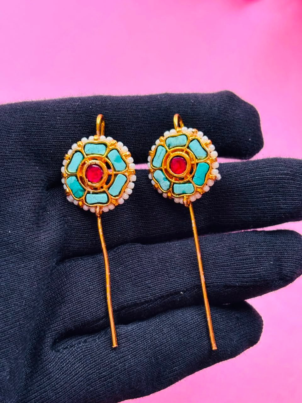 Gold Plated Kundan Ear Cuff - Image 5