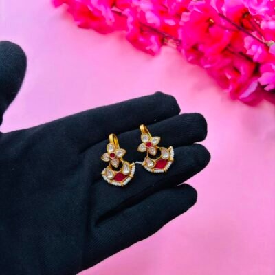 Gold Plated Kundan Ear Cuff