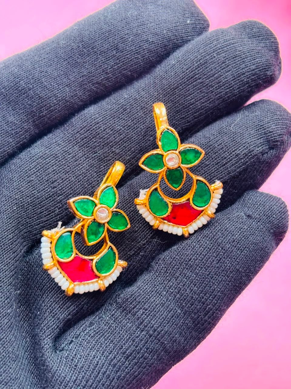 Gold Plated Kundan Ear Cuff - Image 4