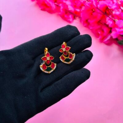 Gold Plated Kundan Ear Cuff