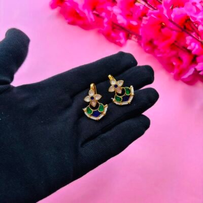 Gold Plated Kundan Ear Cuff