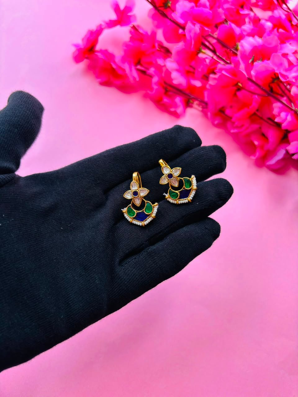 Gold Plated Kundan Ear Cuff