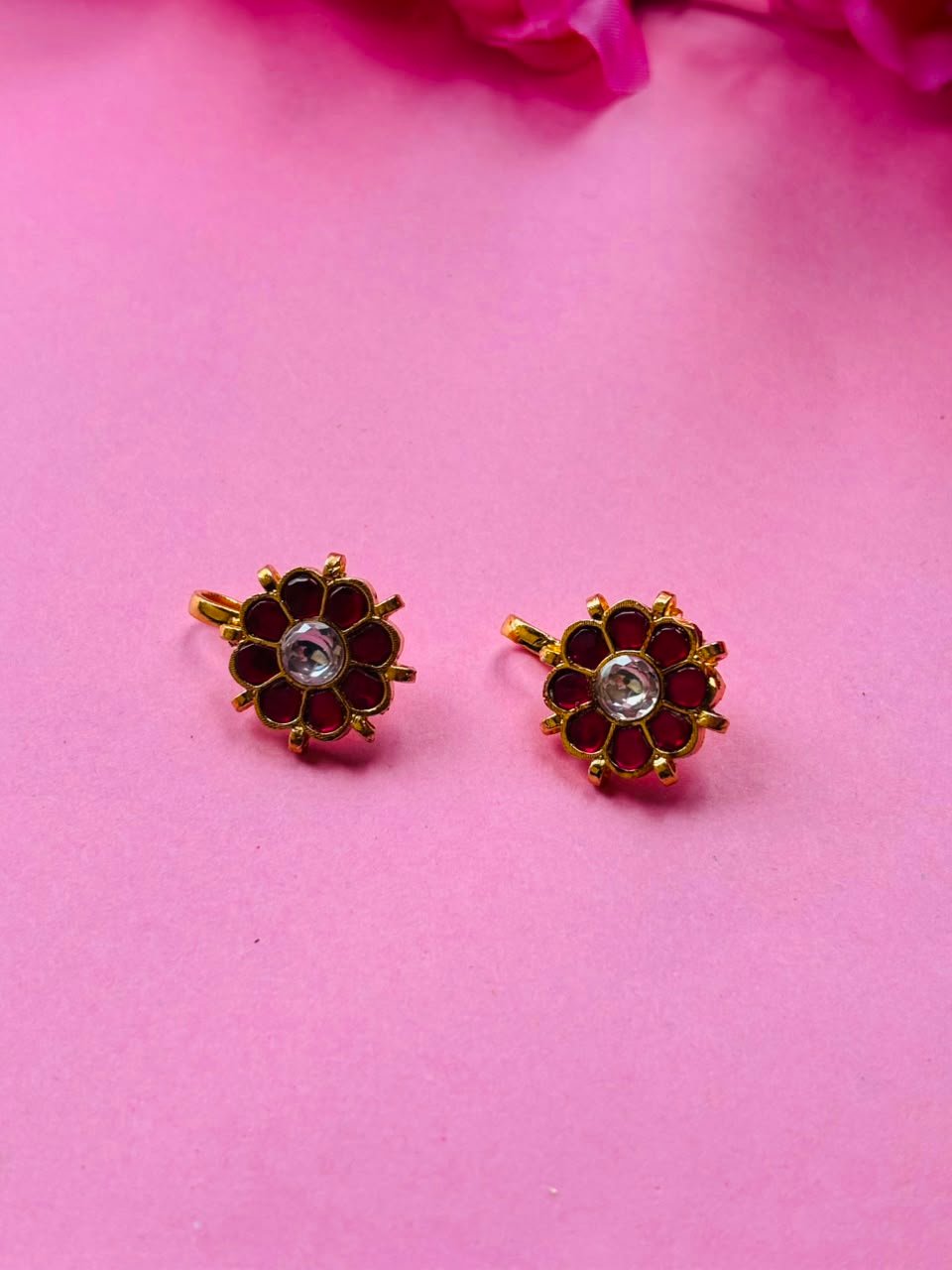 Gold Plated Kundan Ear Cuff - Image 4