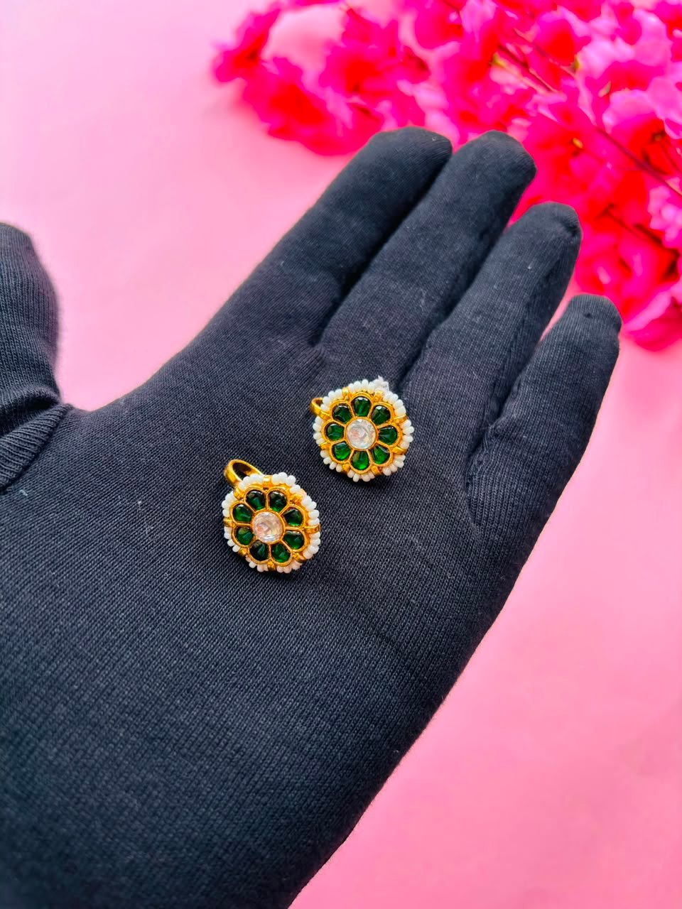 Gold Plated Kundan Ear Cuff