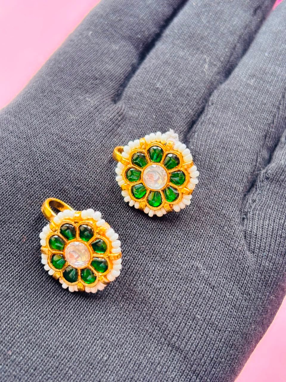 Gold Plated Kundan Ear Cuff - Image 5