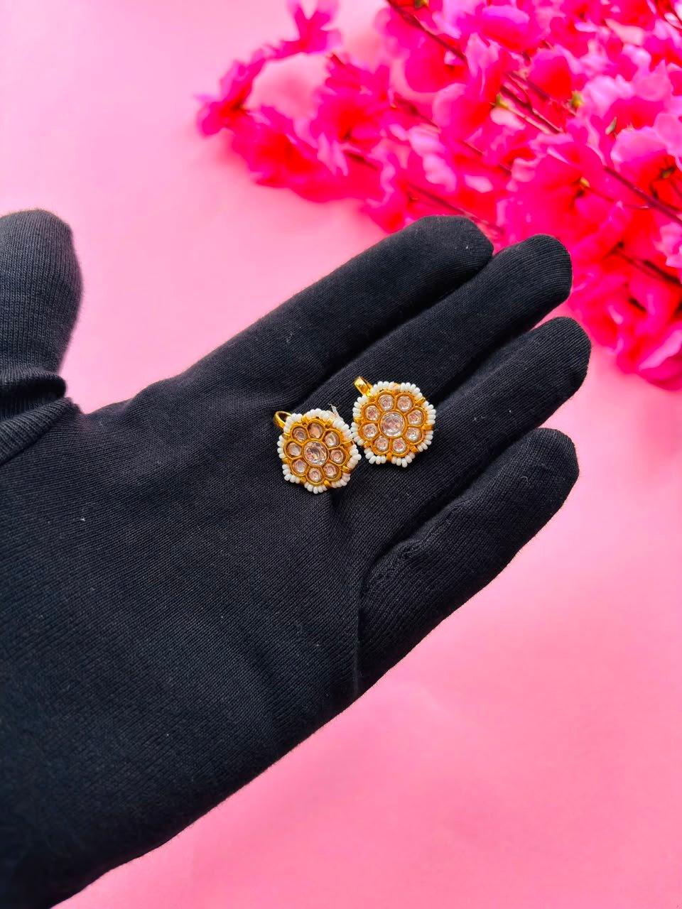 Gold Plated Kundan Ear Cuff