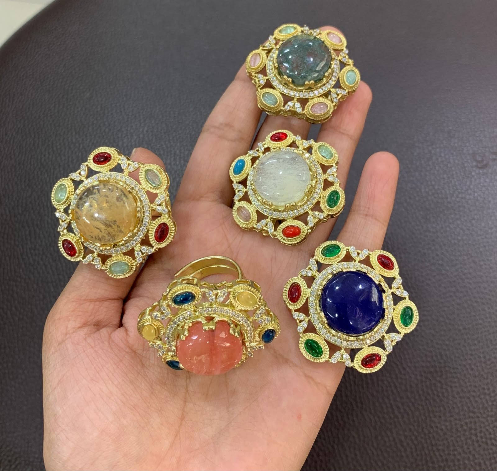 Victorian Style Gemstone Statement Rings