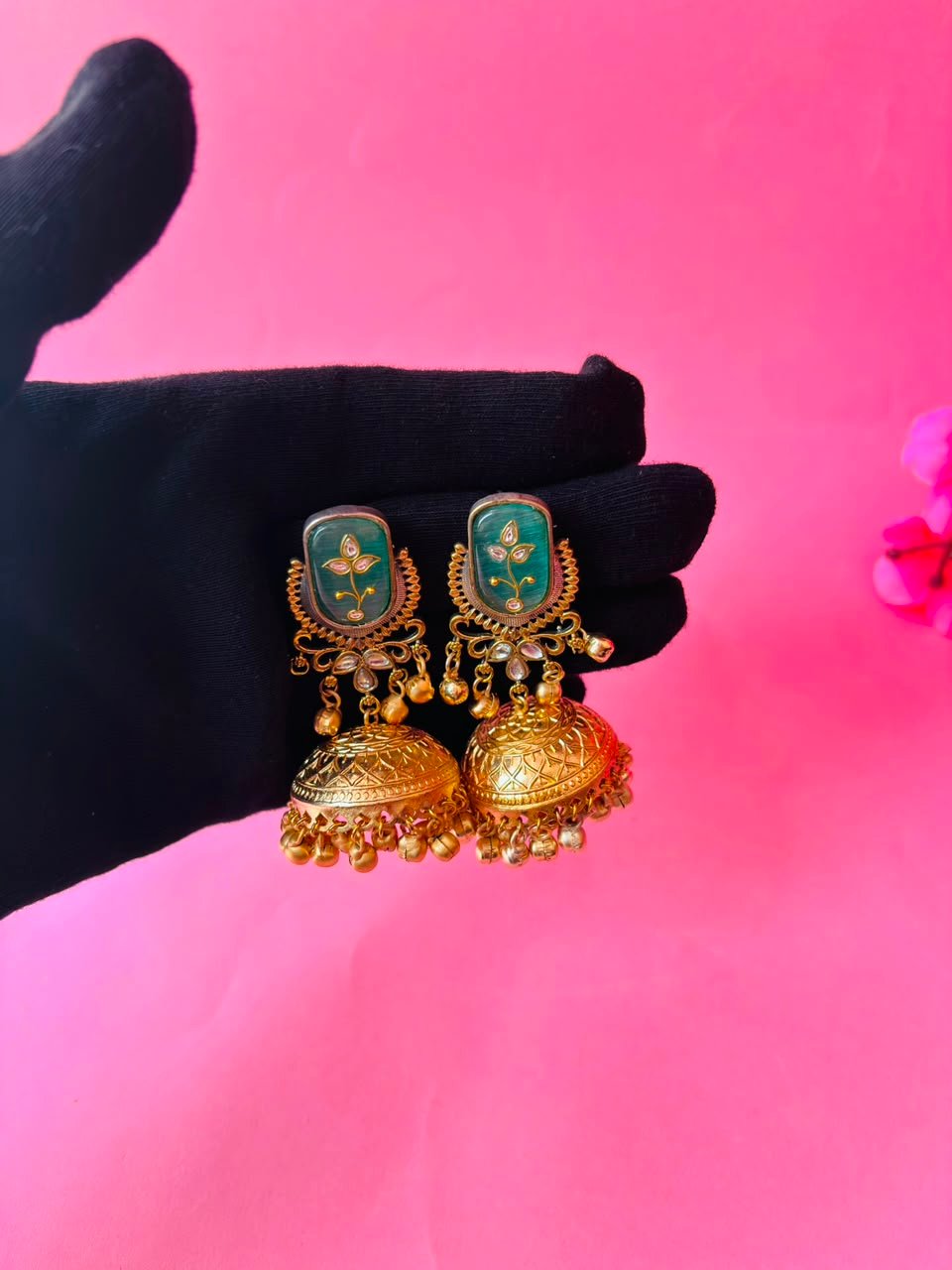Handcrafted Ethnic Jhumkas - Image 4