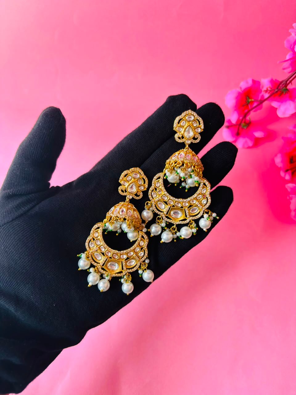 Elegant Ethnic Jhumka Earrings - Image 4