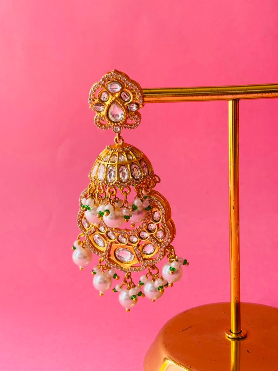 Elegant Ethnic Jhumka Earrings - Image 3