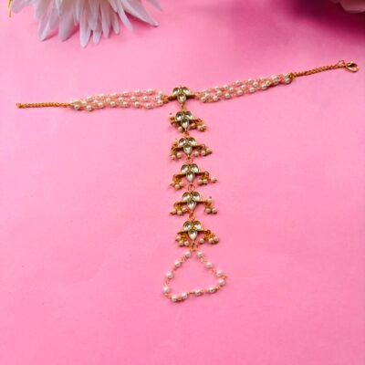 Traditional Kundan & Pearl Hand Harness (Pack Of 2)