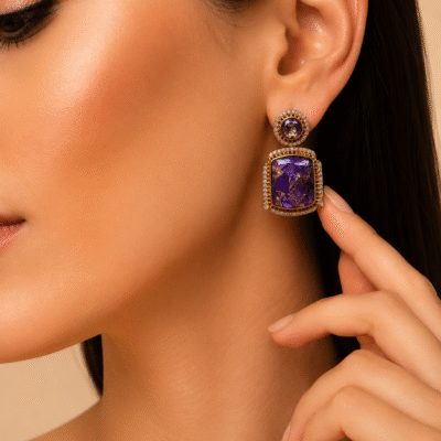Mosaic Gemstone Drop Earrings