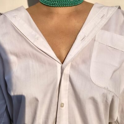 Multi-Strand Turquoise Beaded Choker Necklace