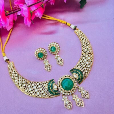 Emerald Green Choker Necklace Set