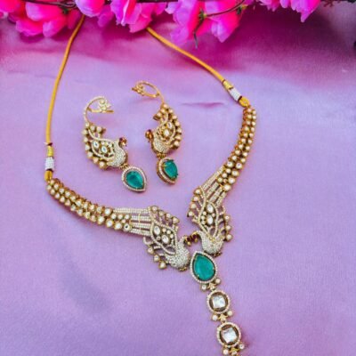 Peacock Necklace Set – Emerald Green