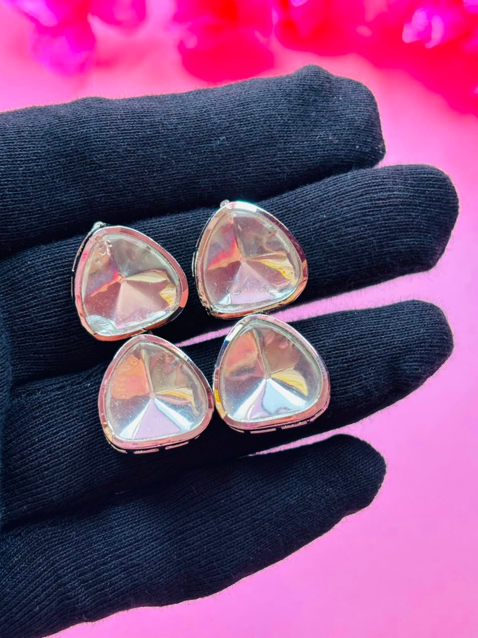 Polki Style Stud Earrings - Image 5