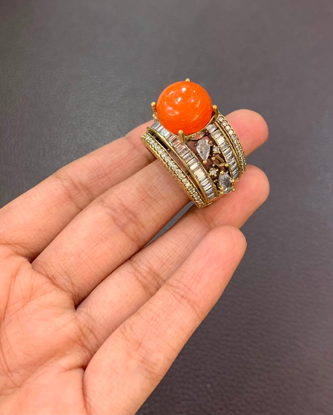 Premium Gemstone Cabochon Ring – Available in Multiple Colors - Image 7