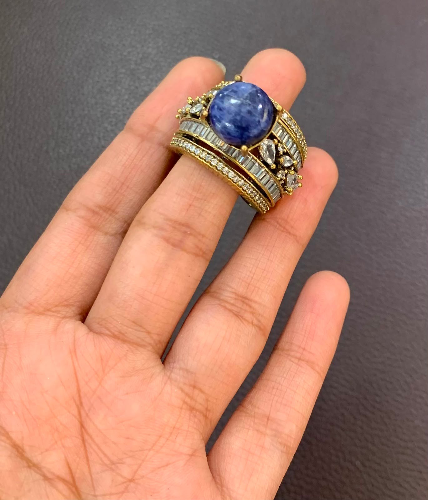 Premium Gemstone Cabochon Ring – Available in Multiple Colors - Image 6