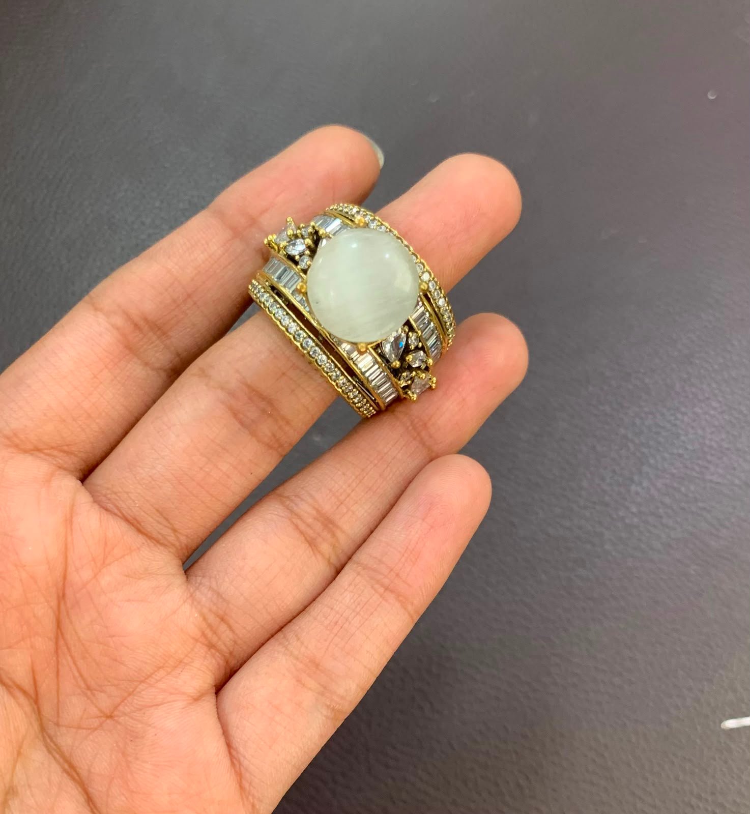 Premium Gemstone Cabochon Ring – Available in Multiple Colors - Image 5