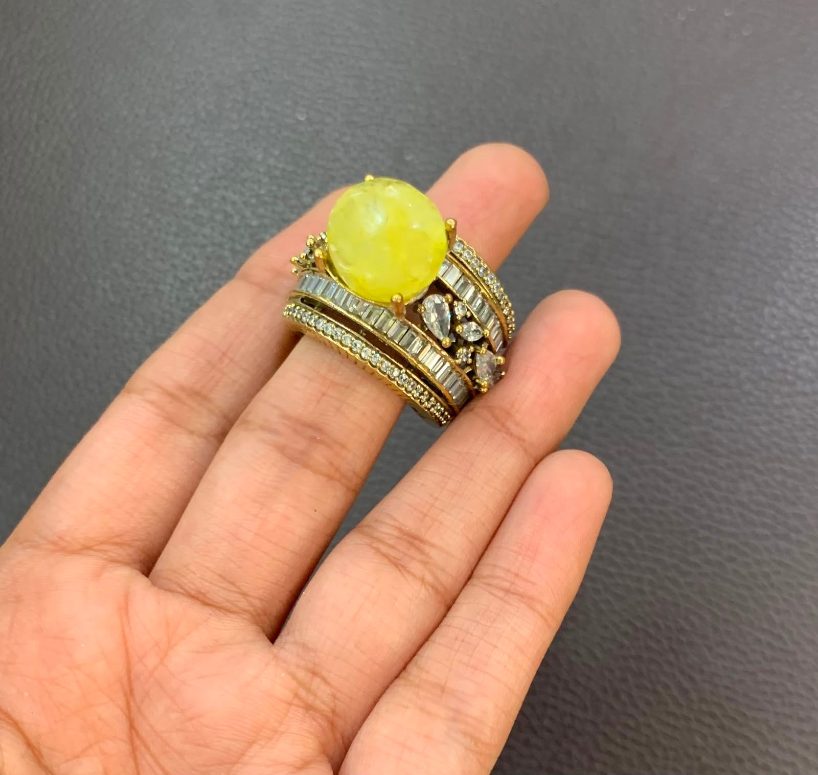 Premium Gemstone Cabochon Ring – Available in Multiple Colors - Image 4