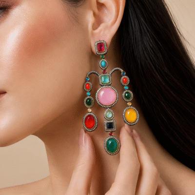 Statement Multi Colour Chandelier Earrings For Women