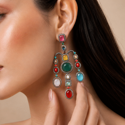 Statement Multi Colour Chandelier Earrings For Women