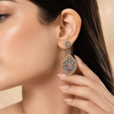 American Diamond Marquise Drop Earrings For Women