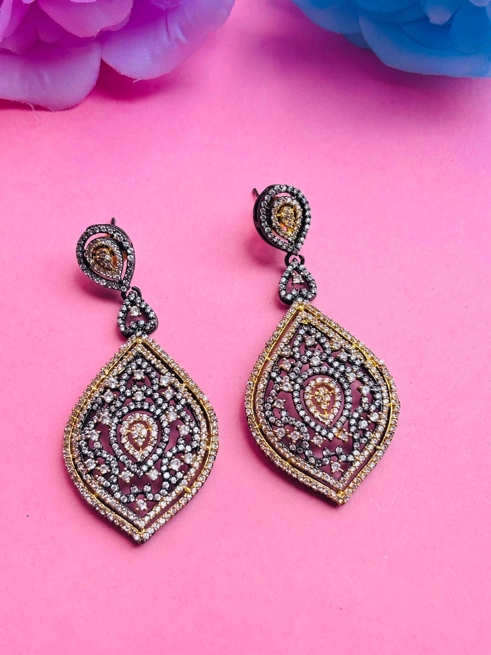 American Diamond Marquise Drop Earrings For Women - Image 4